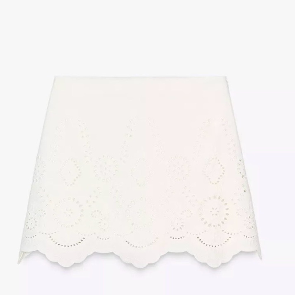 Zara White Eyelet Skort NWT size XS